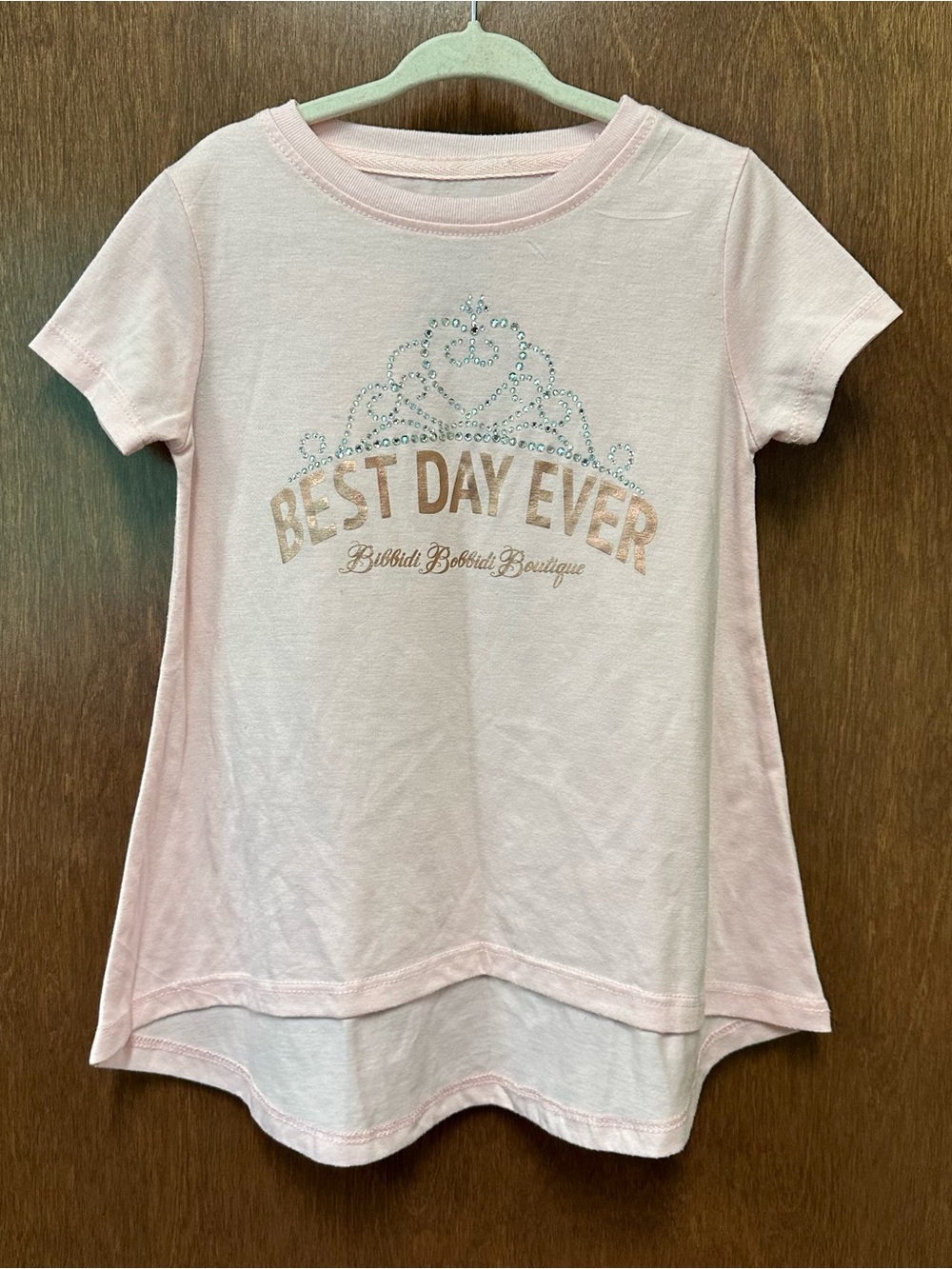 Disney Parks Bibbidi Bobbidi Boutique BEST DAY EVER rhinestone top Youth XXS